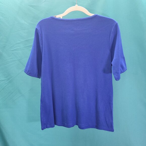 Chicos Ultimate Tee V-Neck Short Sleeve Blue T-Shirt Size 1 - Picture 7 of 10